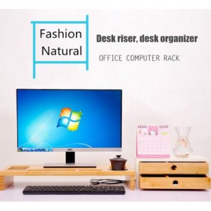 bamboo monitor stand desk